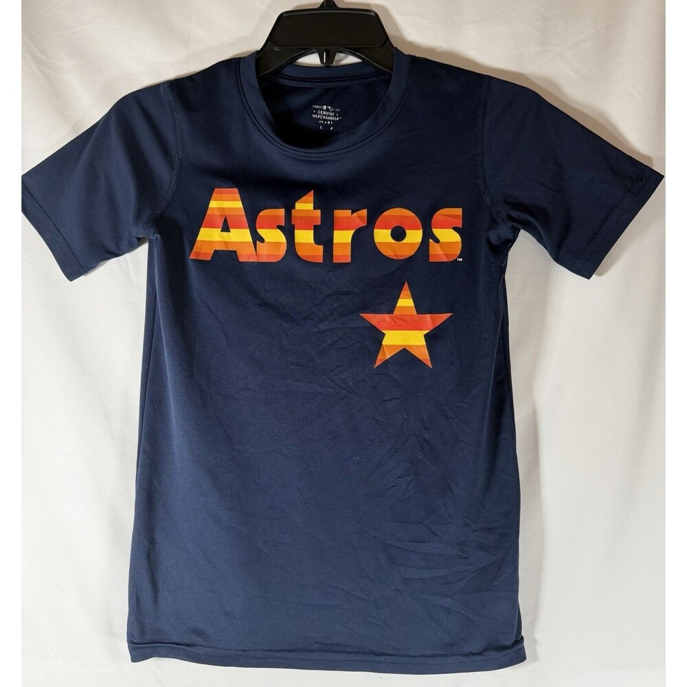 Genuine Merchandise Houston Astros Shirt Navy Orange Yellow G 8 MLB Baseball